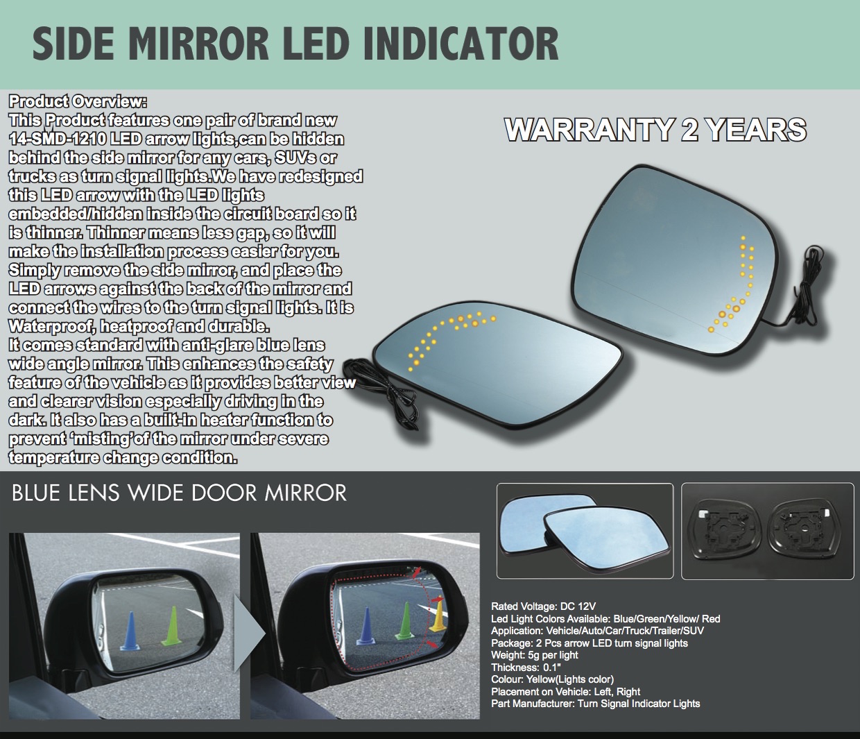 Side mirror led flyer